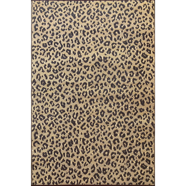 Mad Mats Animal Print Polypropylene Indoor / Outdoor Area Rug in Gold